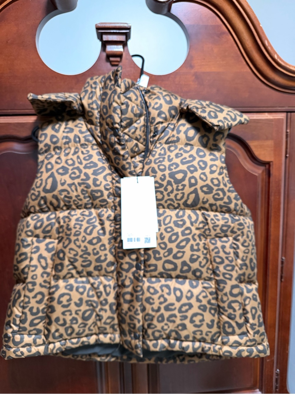 lululemon athletica Brown and Black Leopard Print Puffy Vest